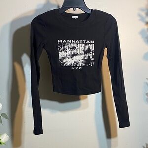 Garage Black Manhattan NYC Crop Top